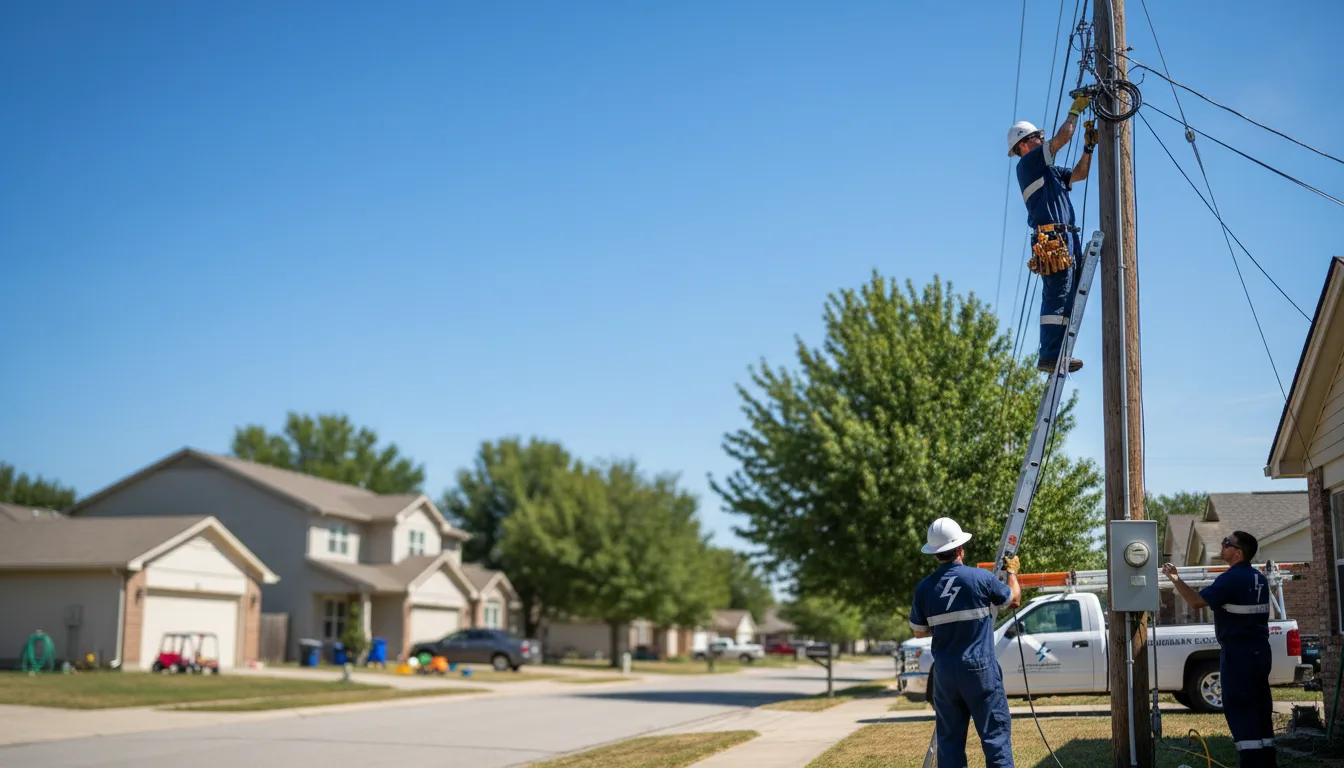 Residential electrician providing installation services in Sheffield, TX